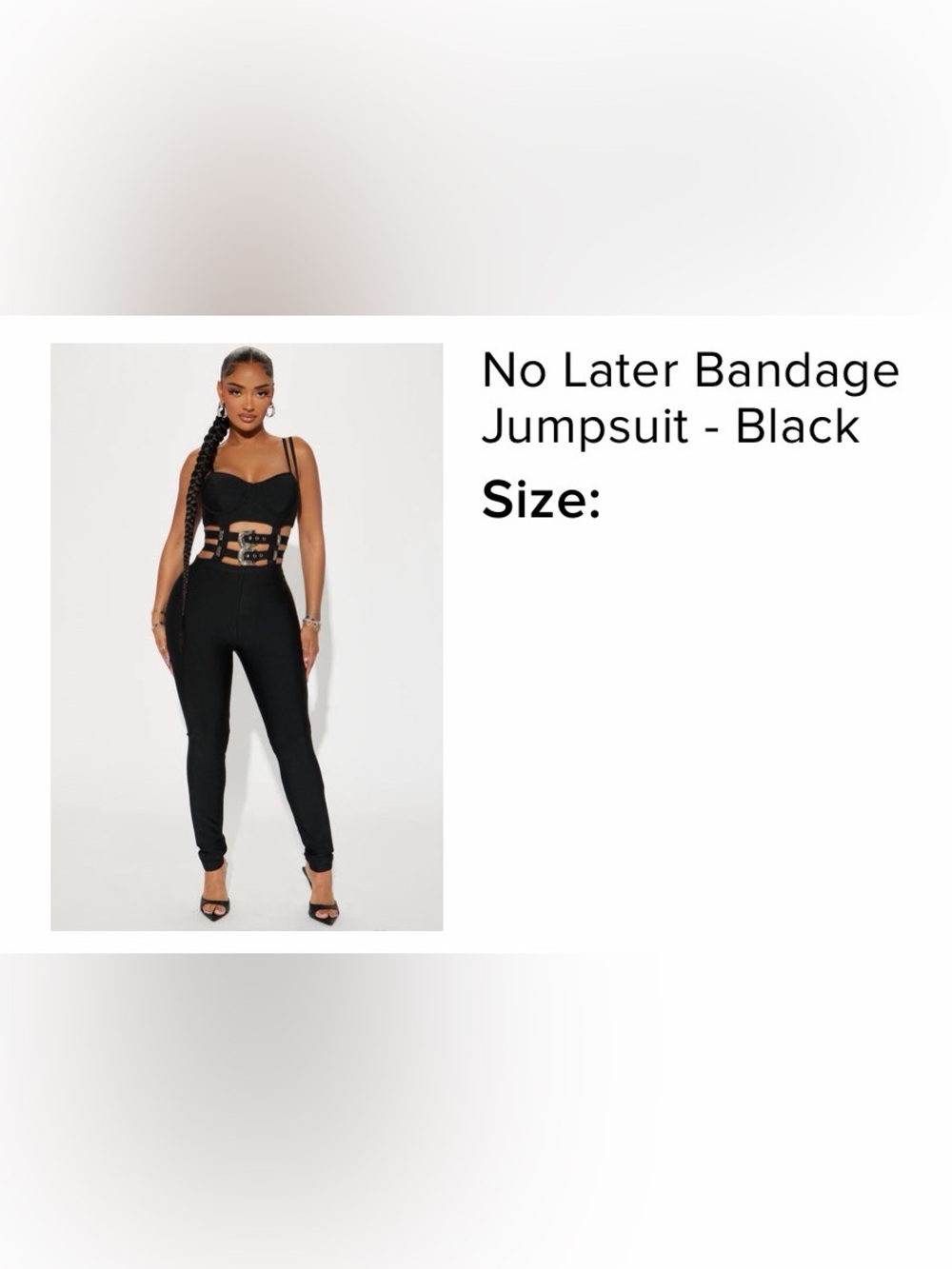 Fashion Nova Black Bandage Cutout Jumpsuit